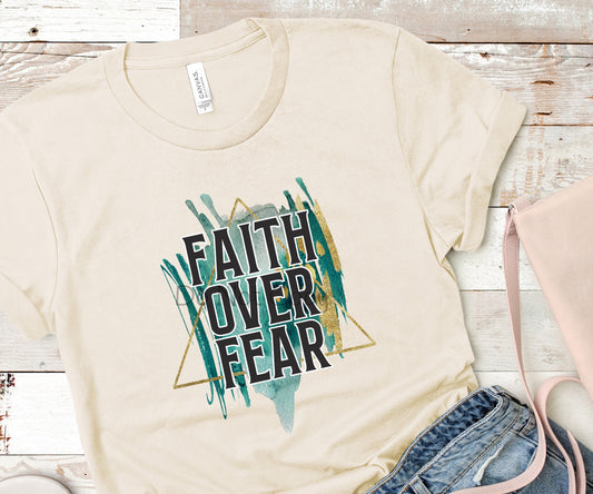 Faith over fear gold triangle-DTF