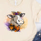 Cow orange purple flowers-DTF