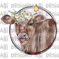 Spring cow daisies on head-DTF
