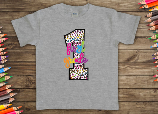 First grade colorful leopard -DTF