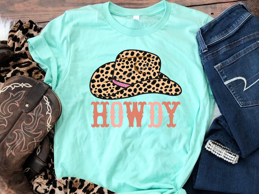 Howdy leopard cowgirl hat-DTF