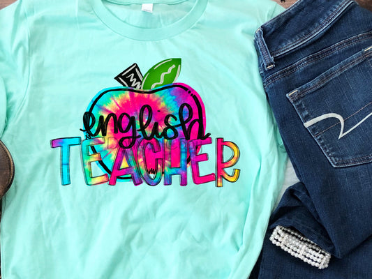 English teacher tie dye- DTF