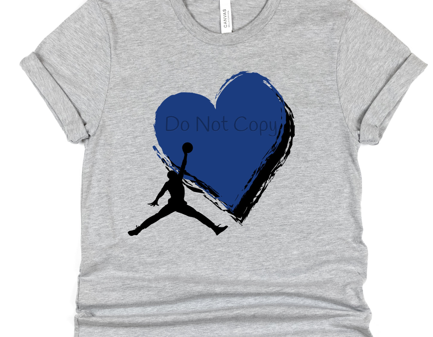 Basketball blue heart player dunking ball-DTF