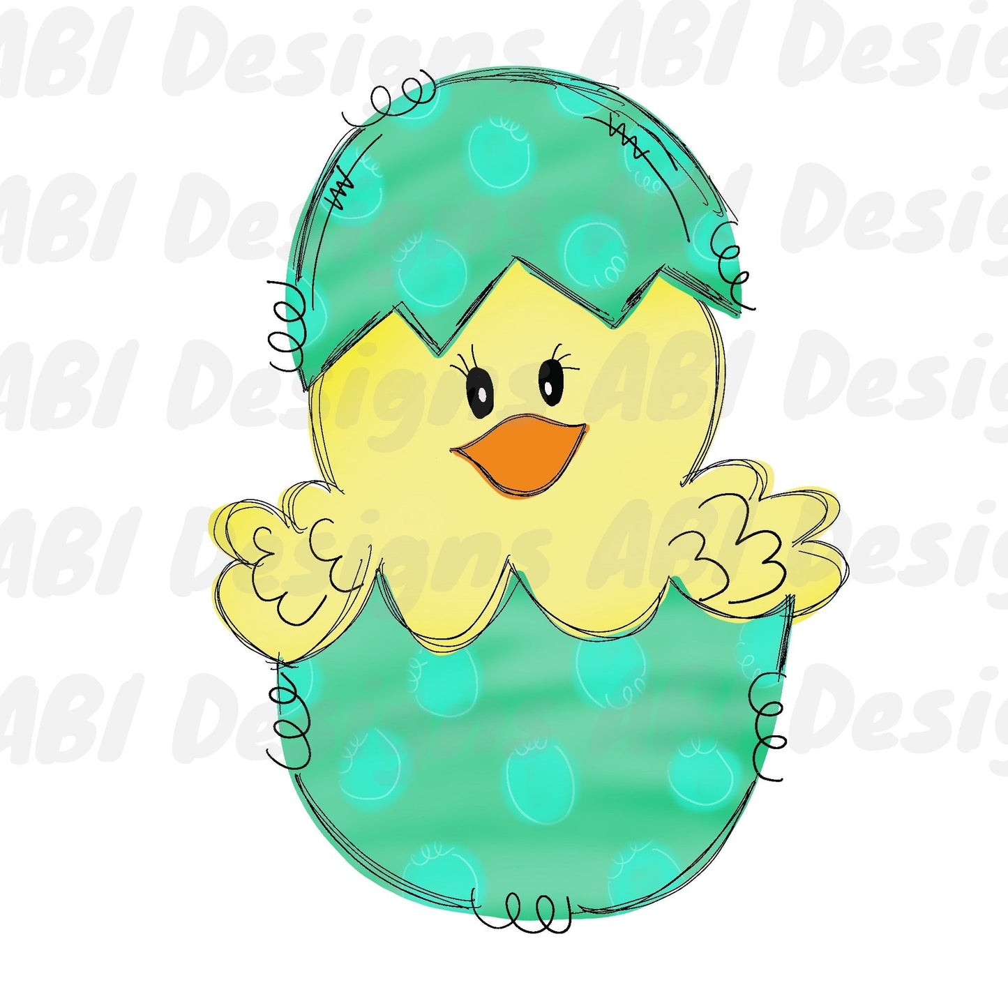 Chick hatching blue- sublimation