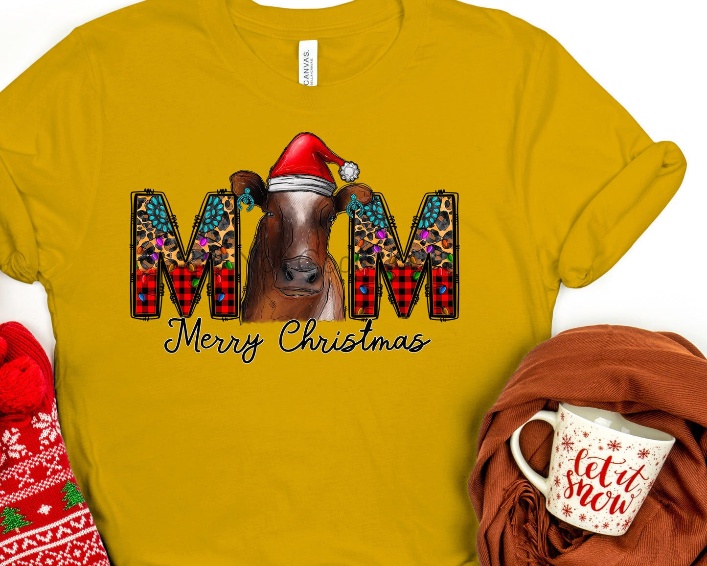 Mom cow merry Christmas-DTF