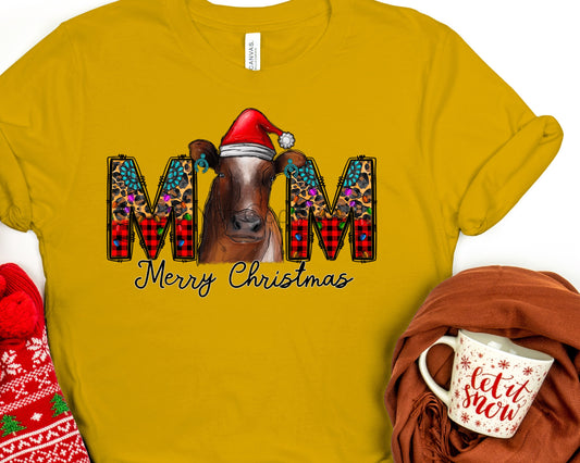 Mom cow merry Christmas-DTF
