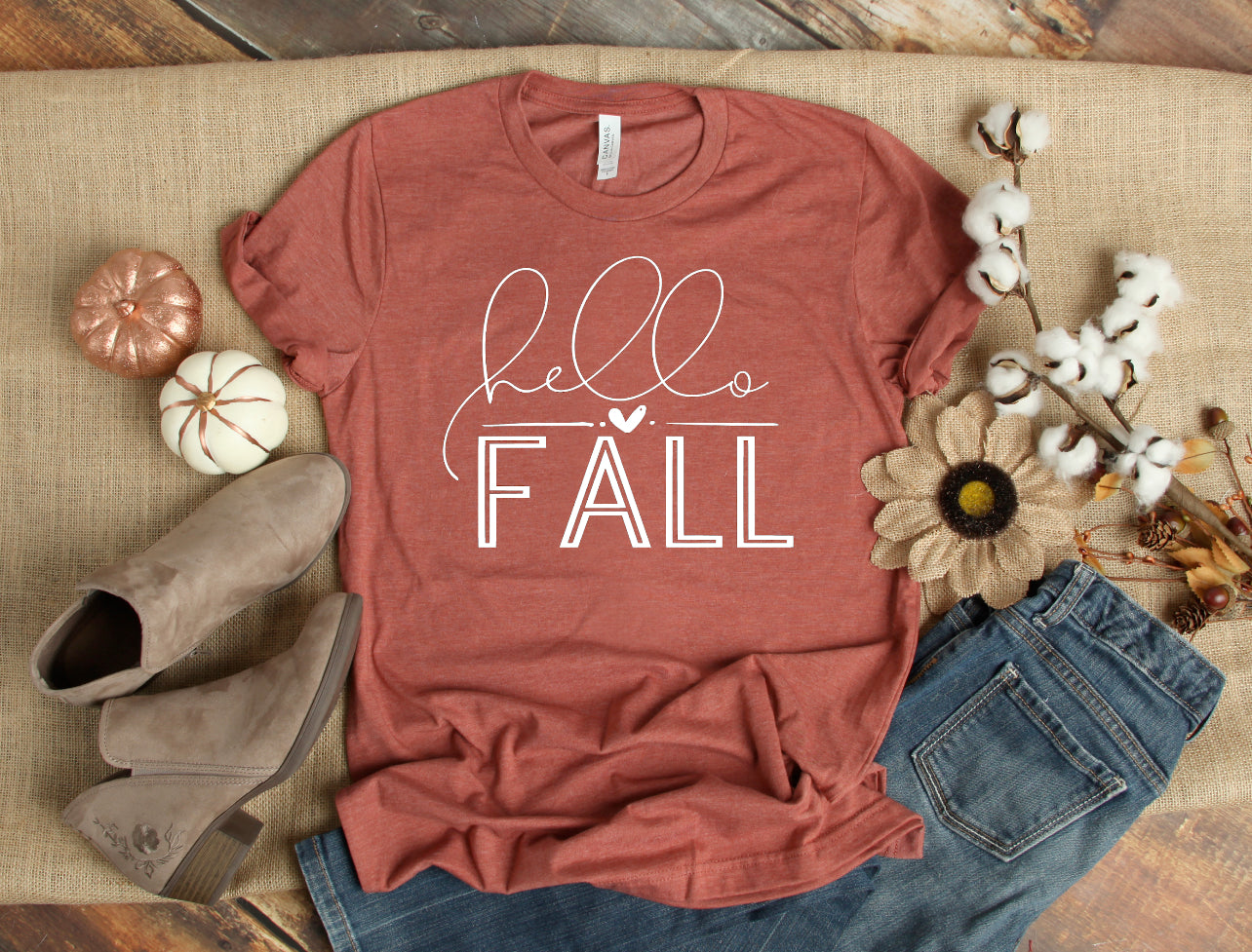 Hello fall (white) -DTF