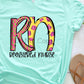 RN multi colored registered nurse DTF