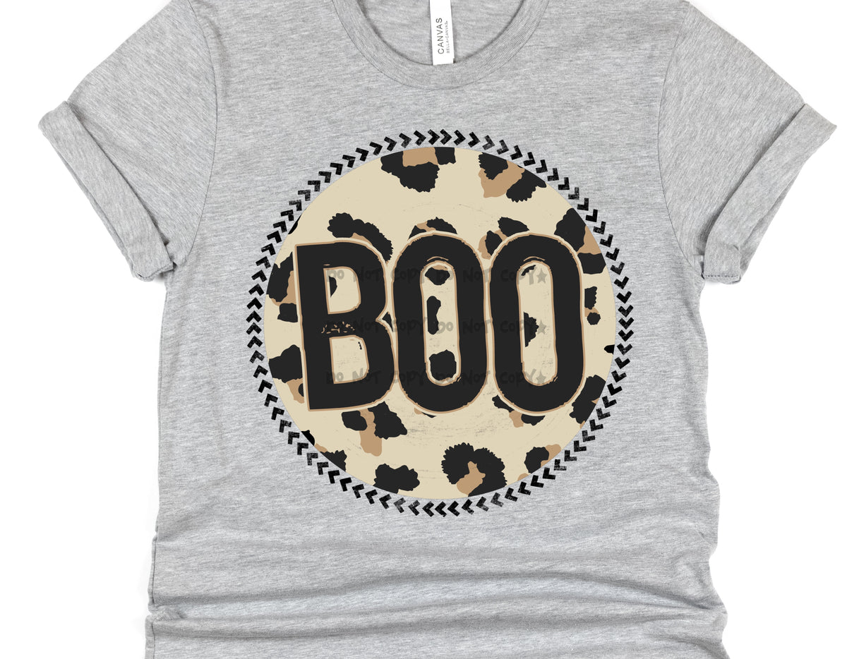 Boo Leopard circle- DTF