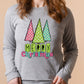 Merry Christmas pink green blue trees-DTF