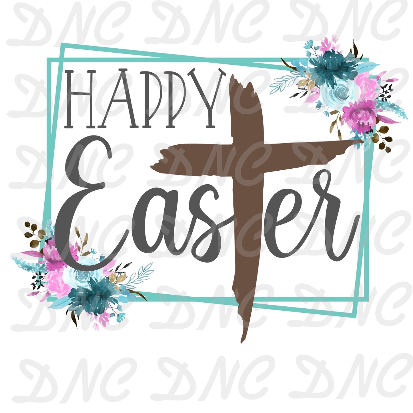 Happy easter brown cross- sublimation
