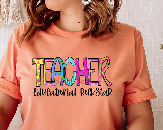 Teacher educational rockstar-DTF