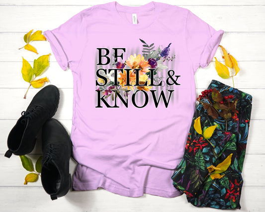 Be still & know flower background-DTF