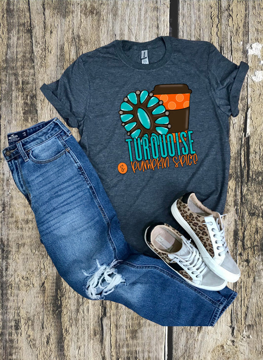 Turquoise & pumpkin spice-DTF