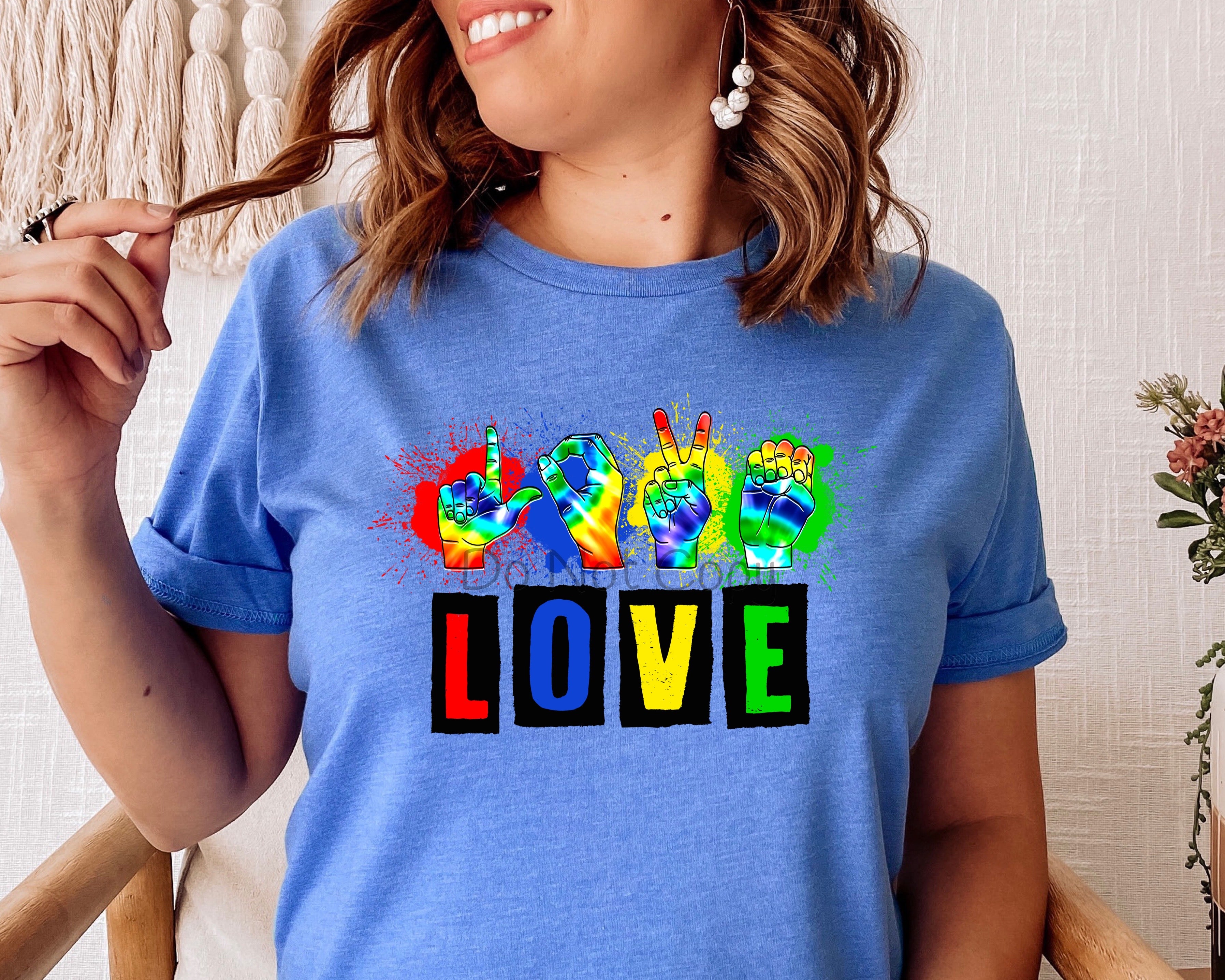 Love sign language tie dye-DTF – ABIDesignstore