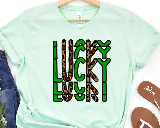 Lucky lucky leopard green-DTF