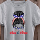 Stars & stripes messy bun-DTF