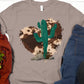 Cow print heart cactus-DTF