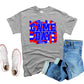 Game day red and royal blue  -DTF
