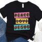 Peace love Jesus blocks leopard-DTF