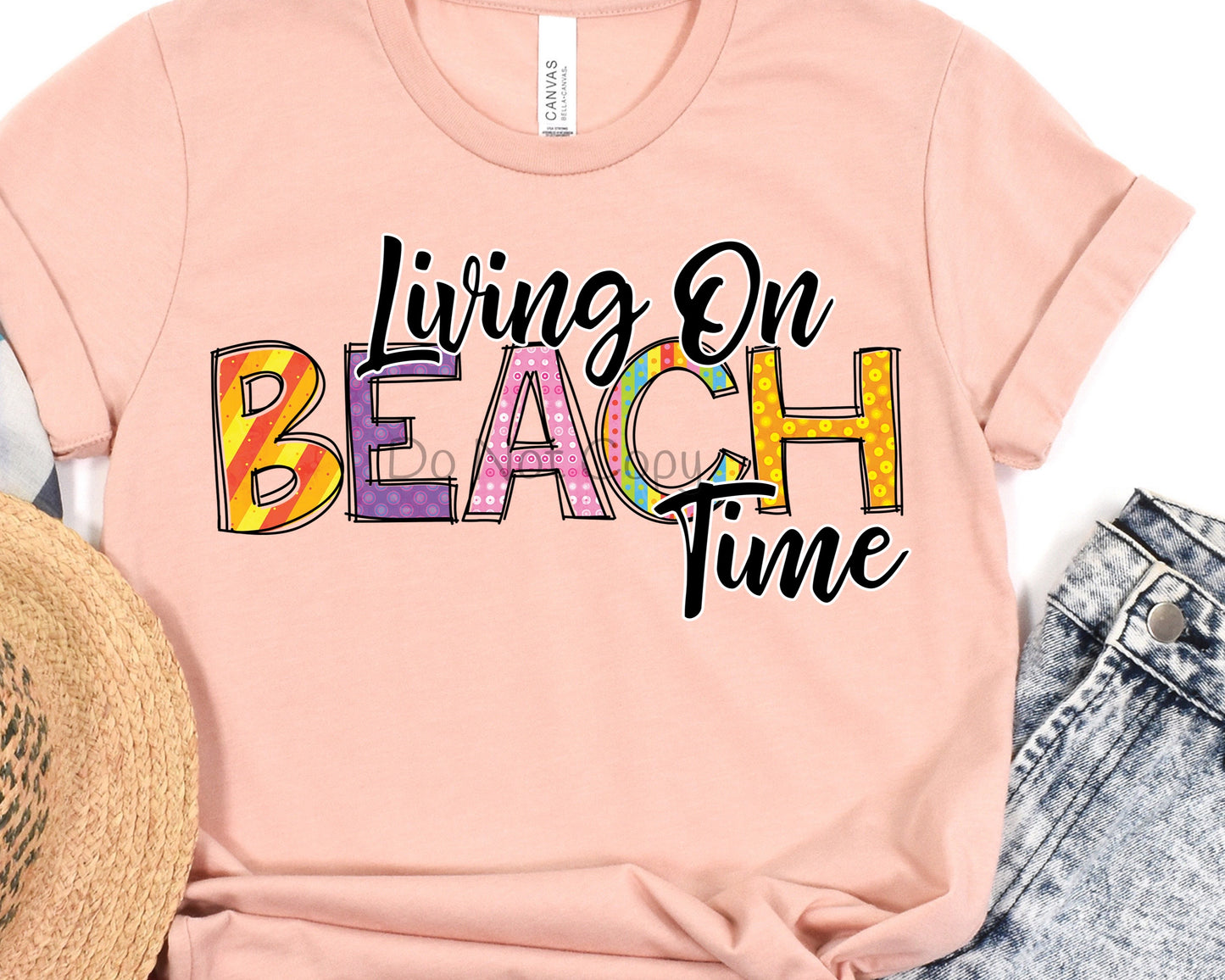 Living on beach time-DTF