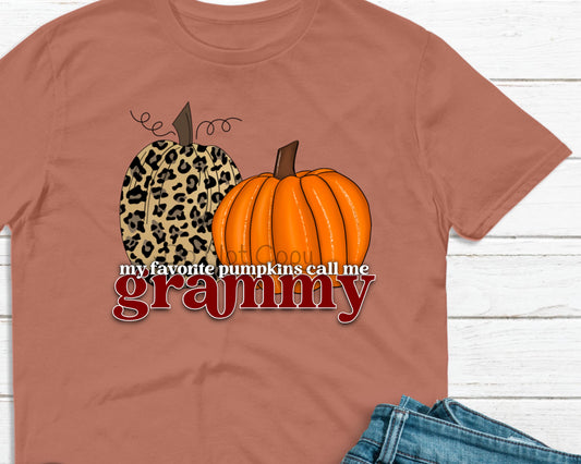My favorite pumpkins call me Grammy leopard pumpkin-DTF