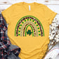 Rainbow leopard shamrock green leopard gold-DTF