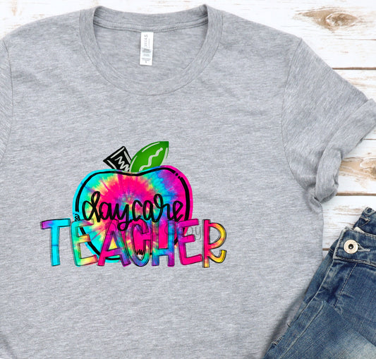 Day care teacher tie dye- DTF
