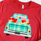 Hearts back green blue plaid truck-DTF