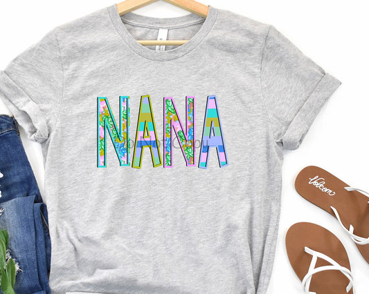 Nana floral and stripe-DTF