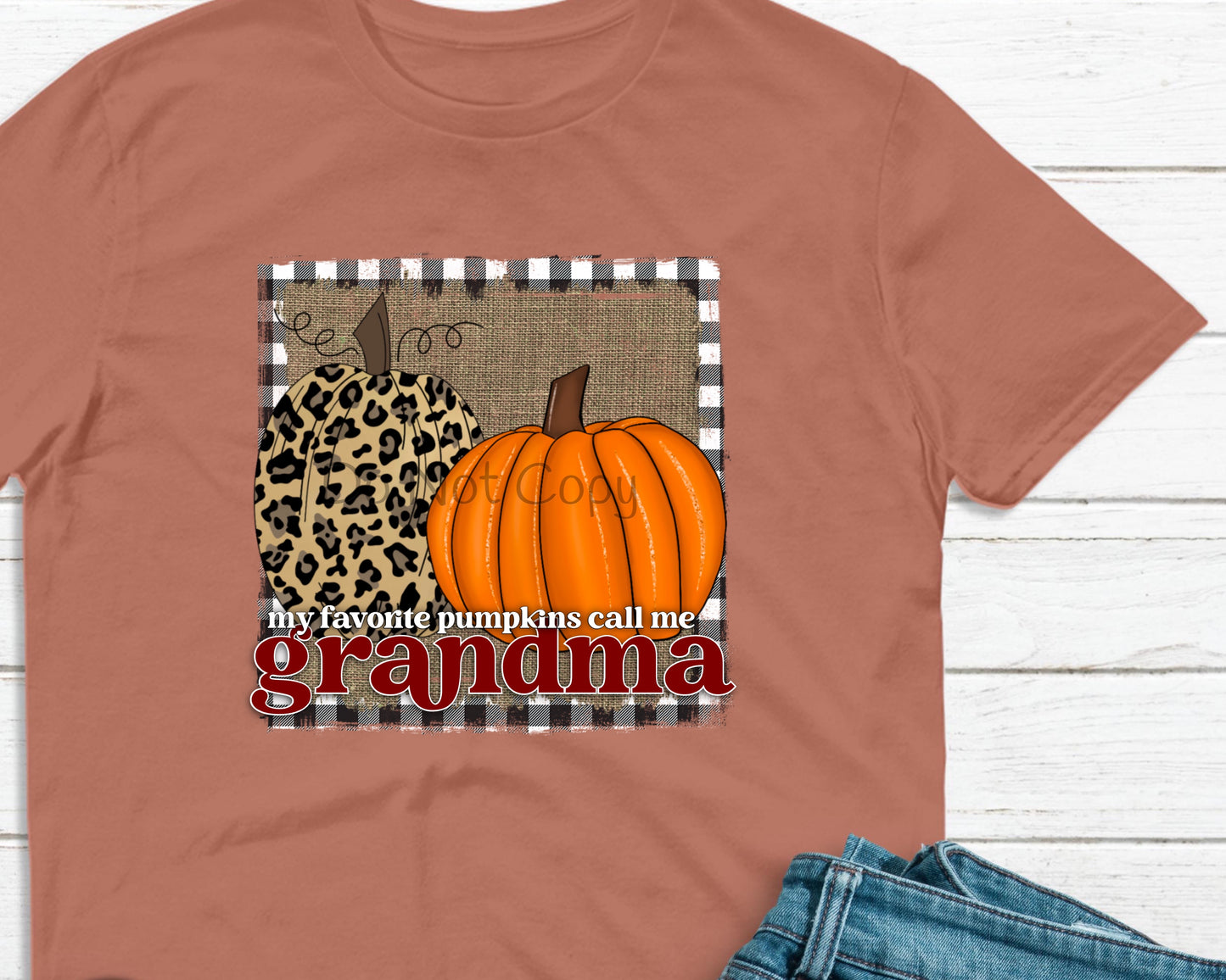 My favorite pumpkins call me Grandma leopard pumpkin frame-DTF