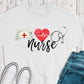 Nurse hat heart stethoscope-DTF