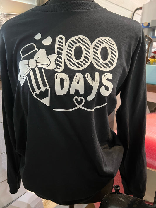 100 days kids bow pencil-Screen Print