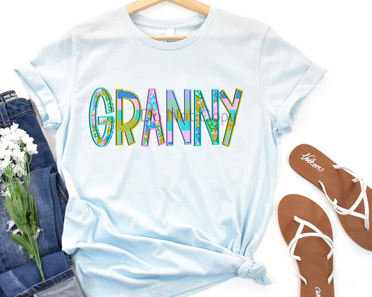 Granny floral and stripe-DTF
