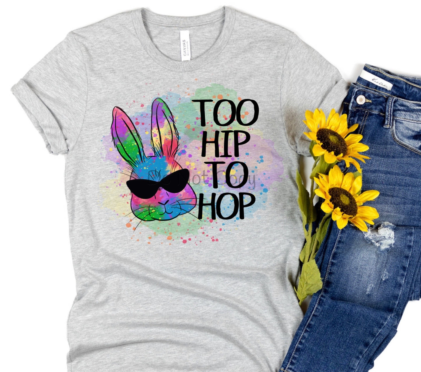 Too hip to hop tie dye bunny-DTF