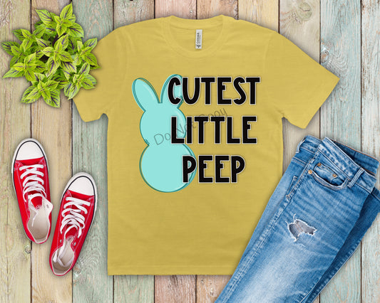 Cutest little Peep turquoise bunny-DTF