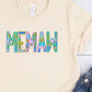Memaw floral and stripe-DTF