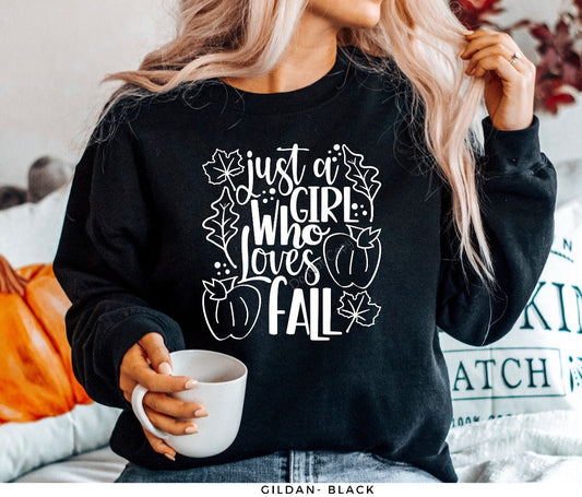Just a girl who loves fall-(11”)Screen Print-