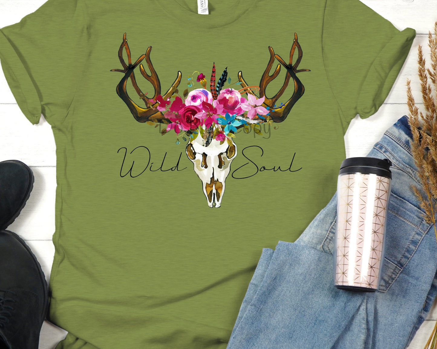 Wild soul bull skull-DTF