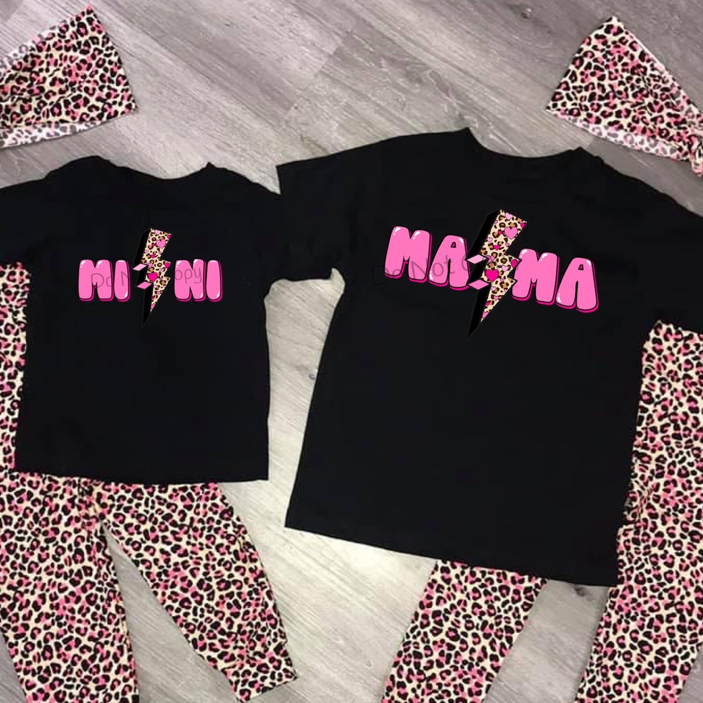 Mama pink leopard bolt-DTF