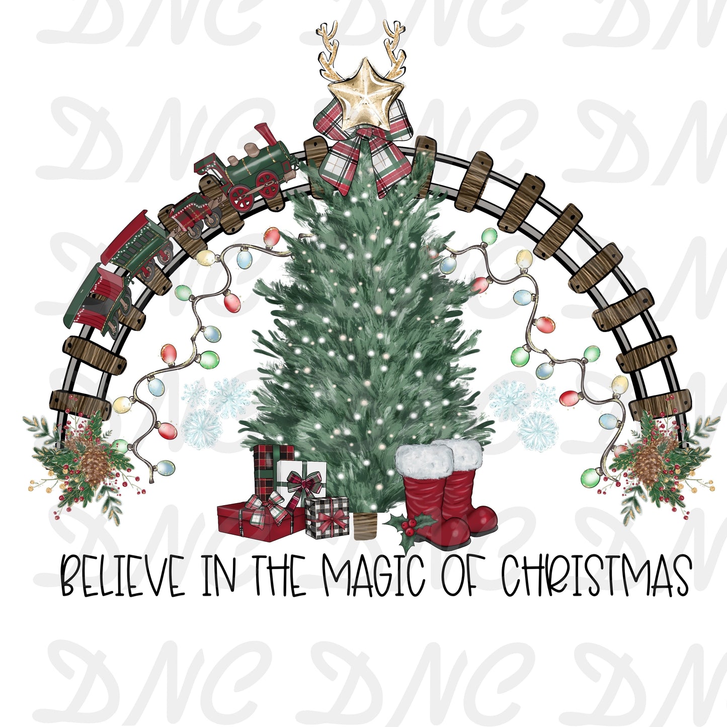 Believe in the magic of christmas with tree- Sublimation