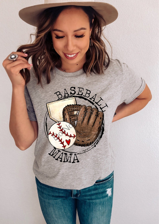 Baseball mama glove ball- DTF