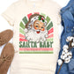 Santa Baby Santa face light red green sunburst-DTF