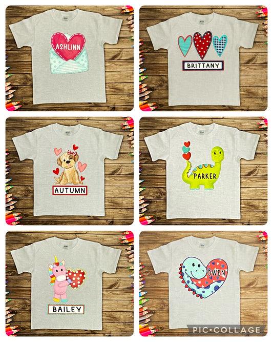 Kids Valentine Designs with Names-DTF