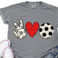 Peace love soccer no words-DTF