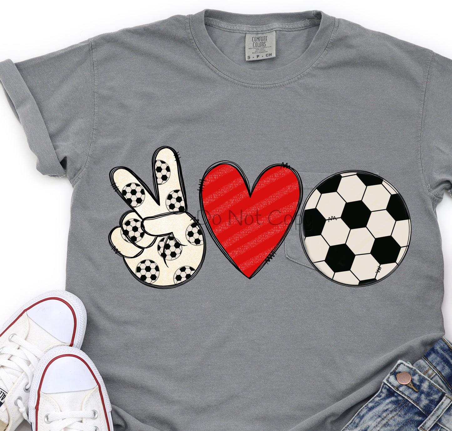 Peace love soccer no words-DTF