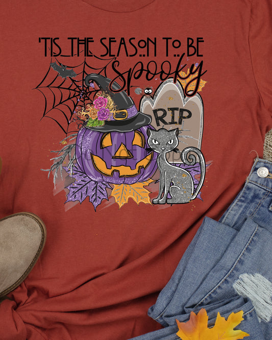 Tis the season to be spooky purple pumpkin-DTF
