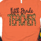 Fifth grade teacher leopard-DTF