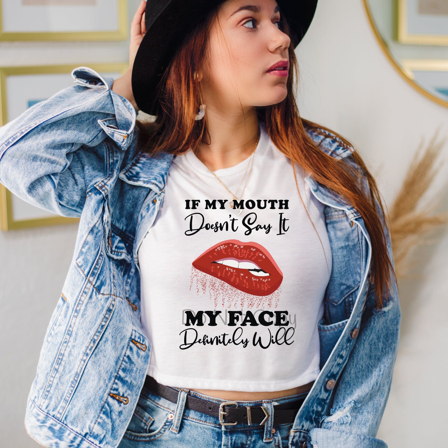 If my mouth doesn’t say it my face red lips-DTF