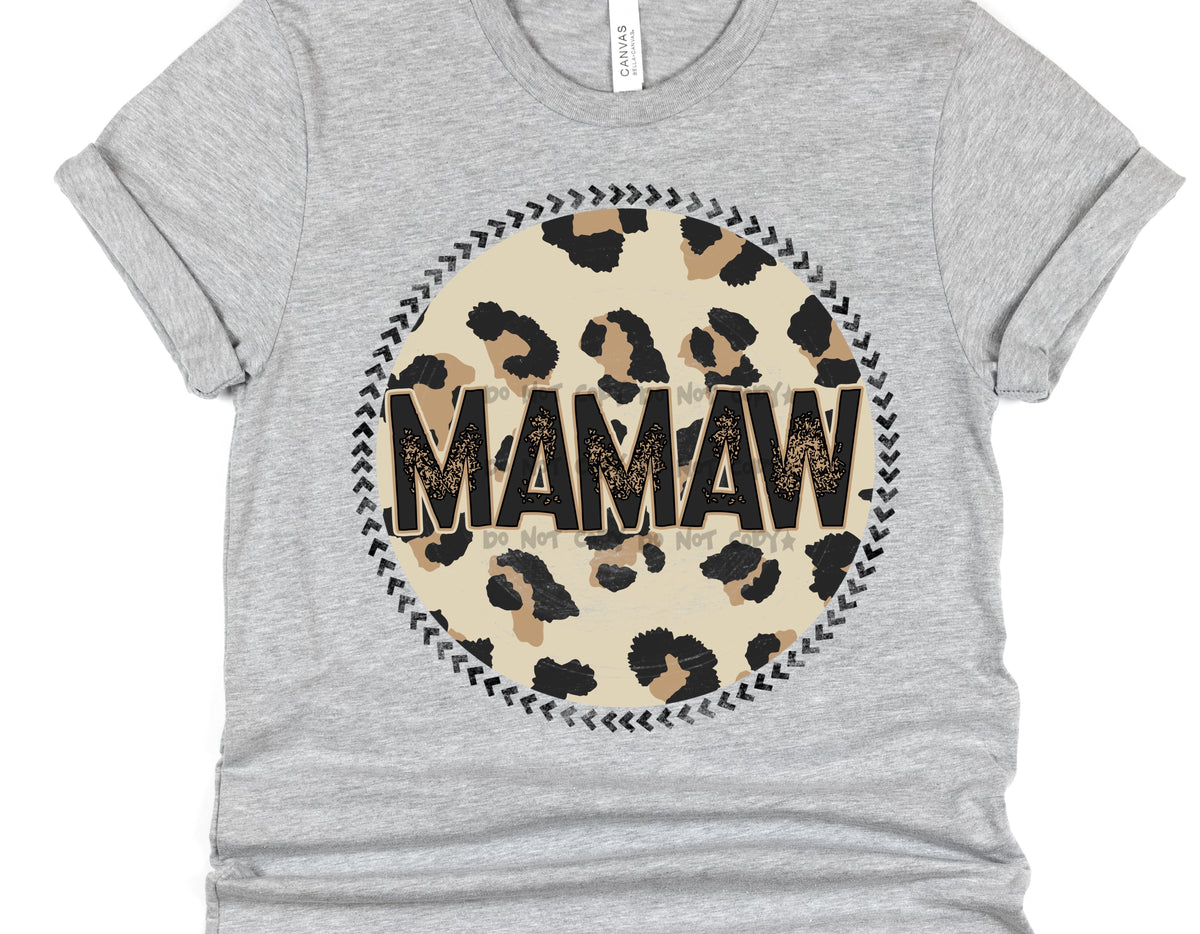 Mamaw Leopard circle- DTF